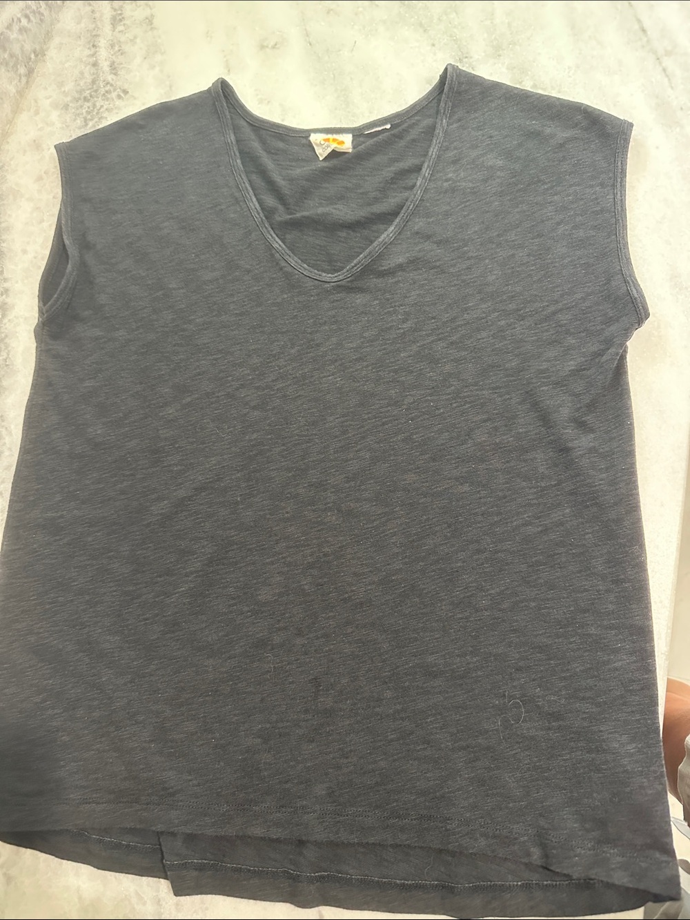 C&C California Women's V-Neck Sleeveless Tank Top - Charcoal